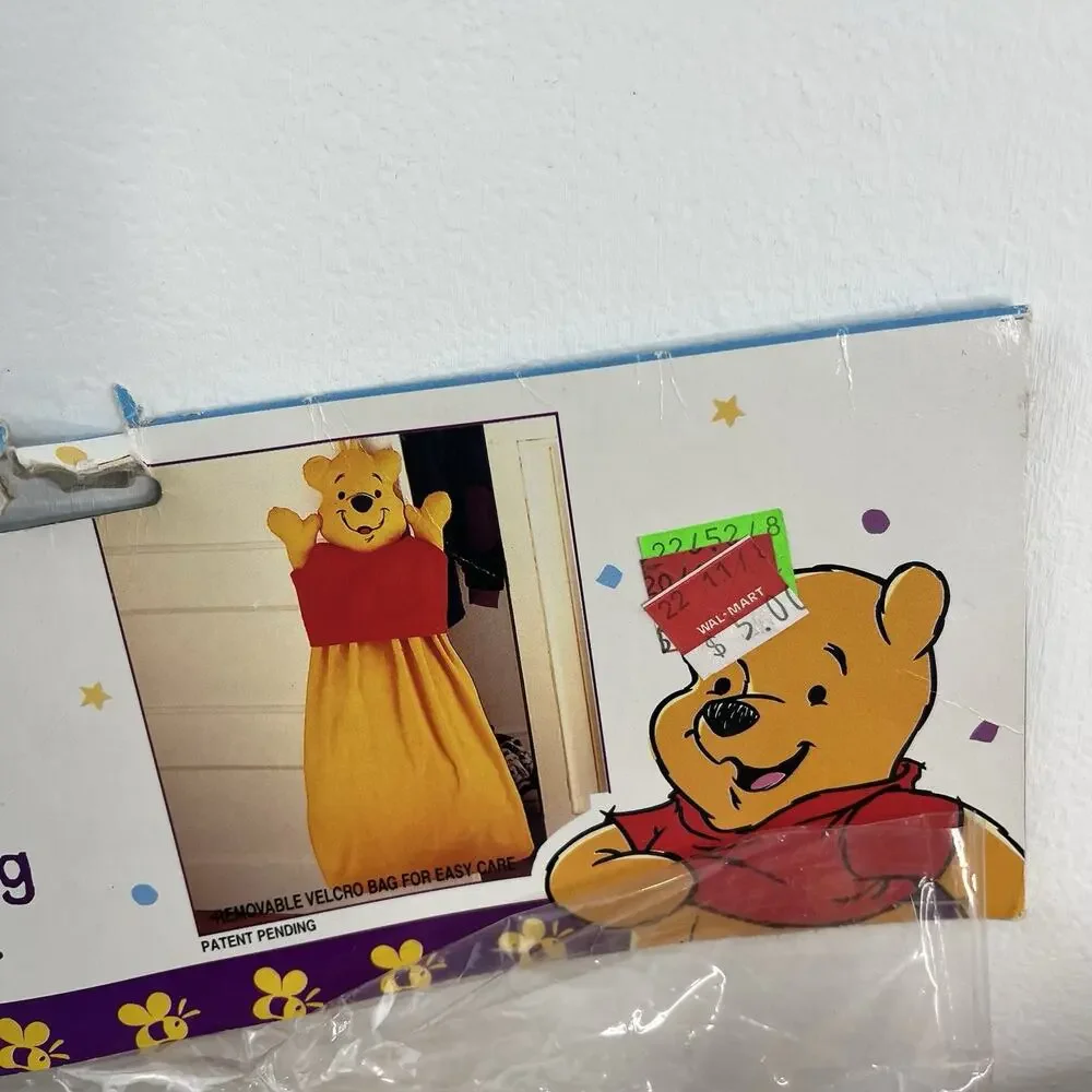 Winnie The Pooh Hanging Hamper Bag Laundry Pajama Toy Decorative Bag NOS Vintage